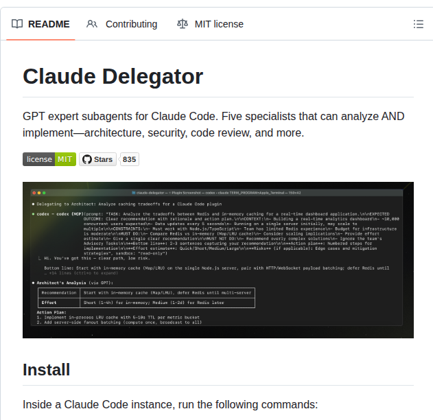 Jarrodwatts Claude Delegator screenshot