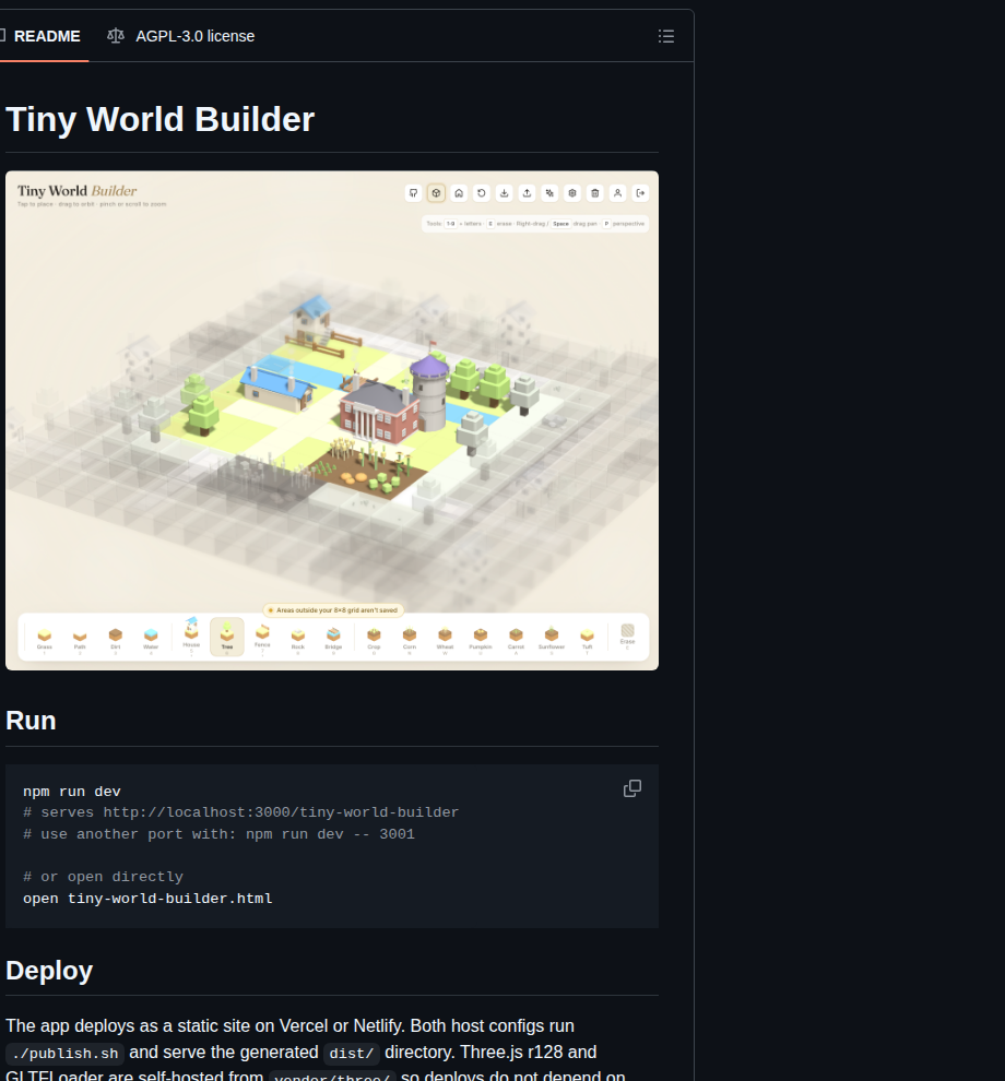 Jasonkneen Tiny World Builder screenshot