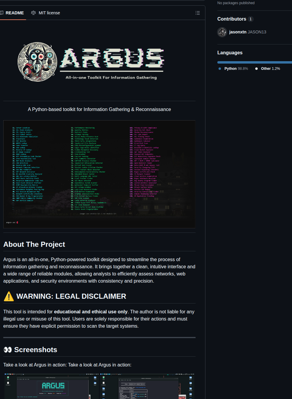 Jasonxtn Argus screenshot