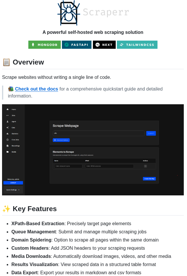 Jaypyles Scraperr screenshot