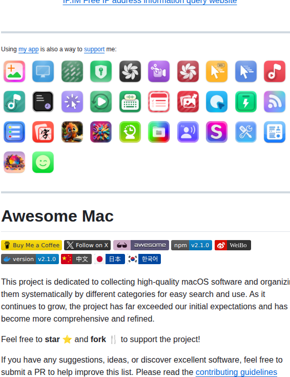Jaywcjlove Awesome Mac screenshot