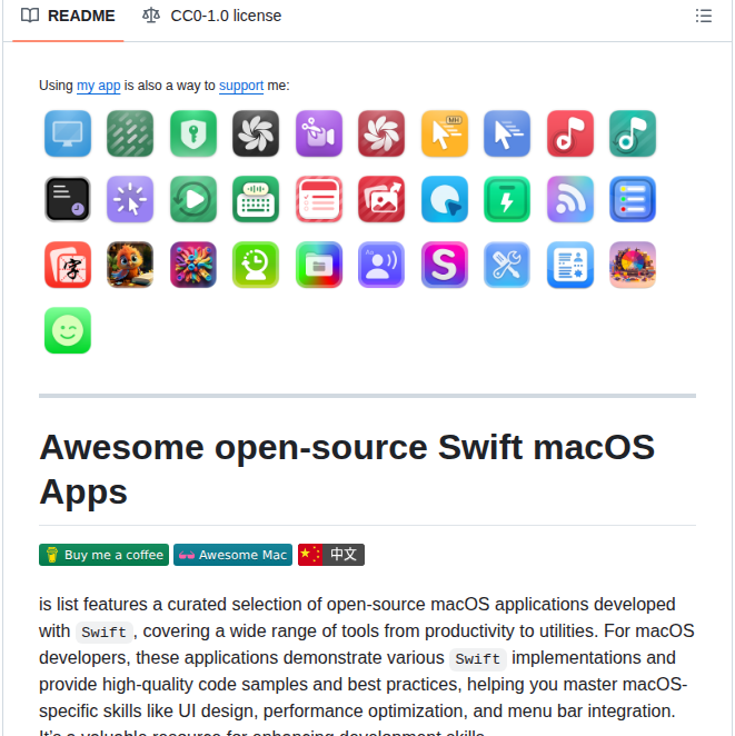 Jaywcjlove Awesome Swift Macos Apps screenshot