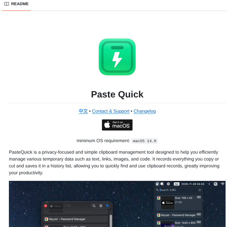 Jaywcjlove Paste Quick screenshot