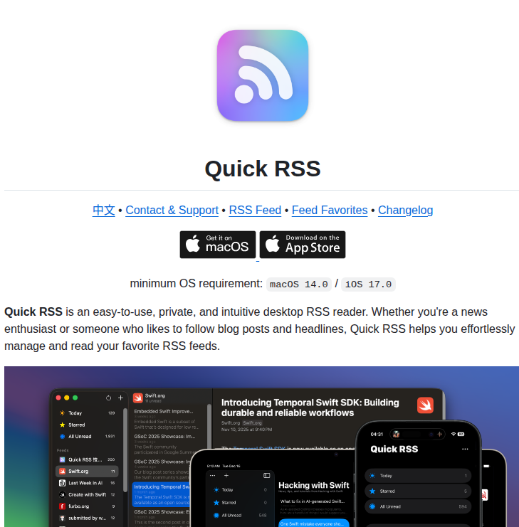 Jaywcjlove Quick Rss screenshot