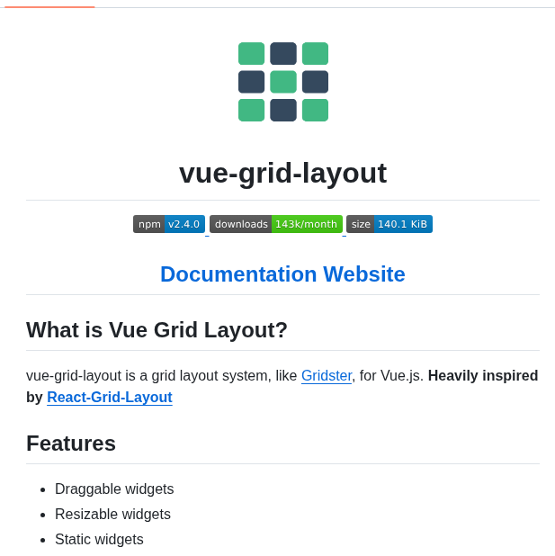 Jbaysolutions Vue Grid Layout screenshot