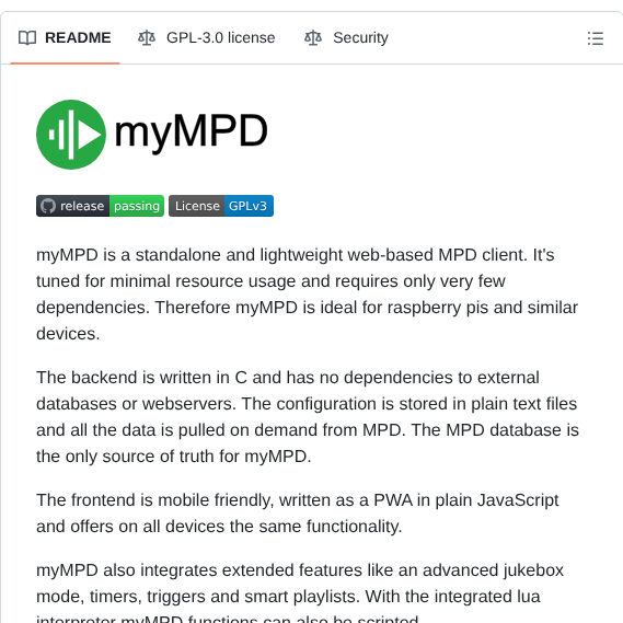 Jcorporation Mympd screenshot
