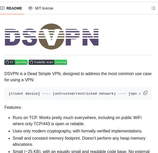 Jedisct1 Dsvpn screenshot