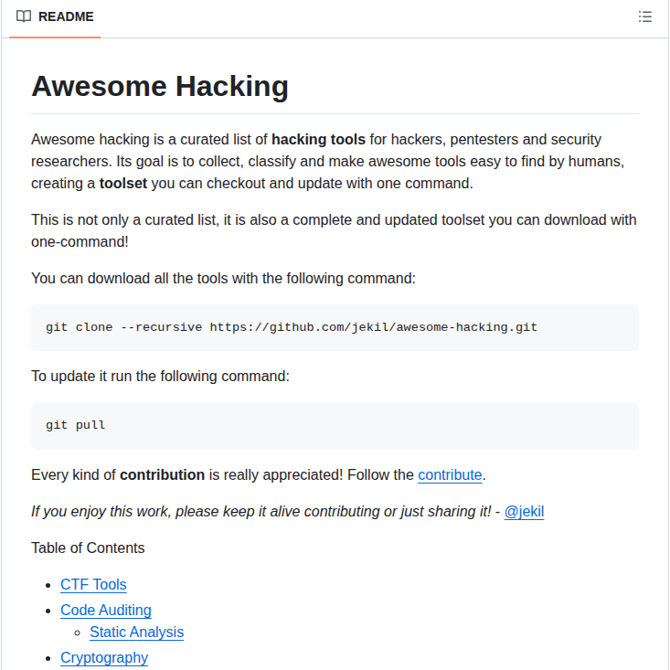 Jekil Awesome Hacking screenshot