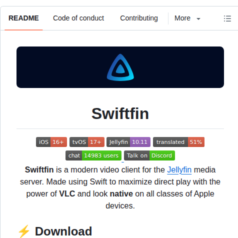 Jellyfin Swiftfin screenshot
