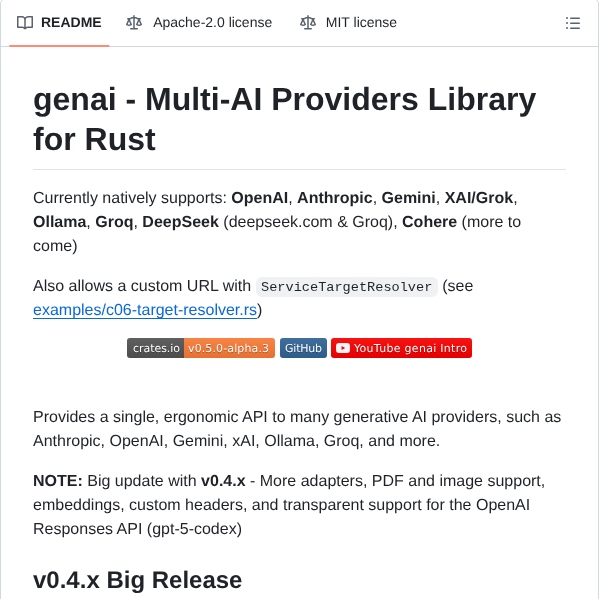Jeremychone Rust Genai screenshot