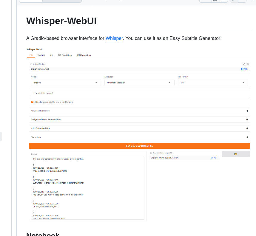 Jhj0517 Whisper Webui screenshot
