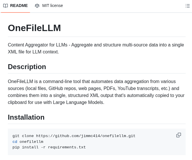 Jimmc414 Onefilellm screenshot