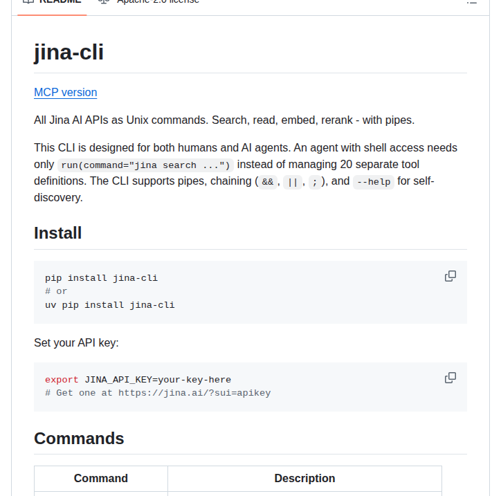 Jina Ai Cli screenshot
