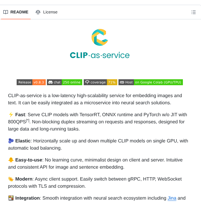 Jina Ai Clip As Service screenshot