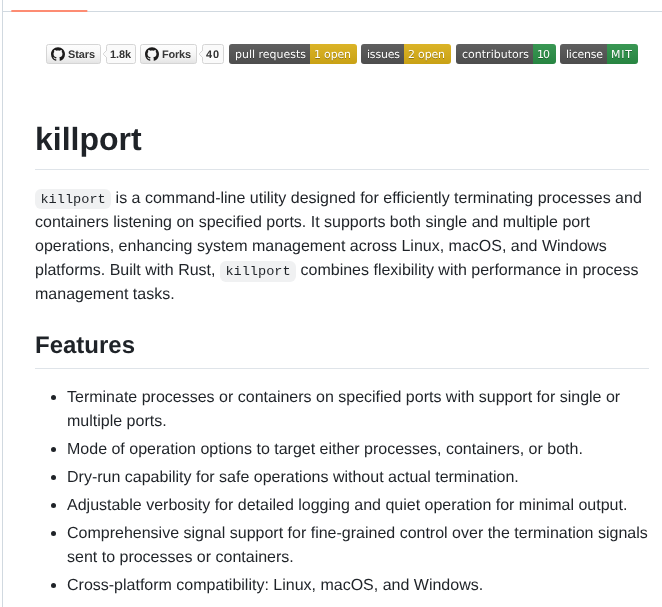 Jkfran Killport screenshot