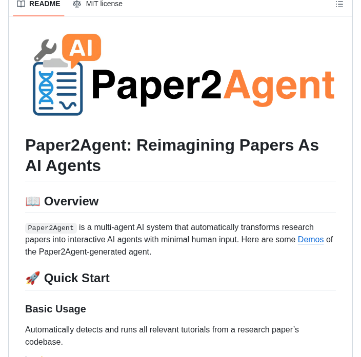 Jmiao24 Paper2agent screenshot