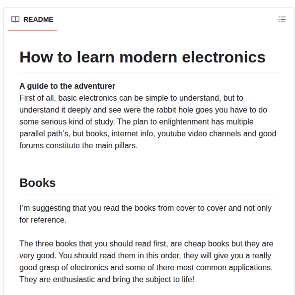 Joaocarvalhoopen How_to_learn_modern_electronics screenshot