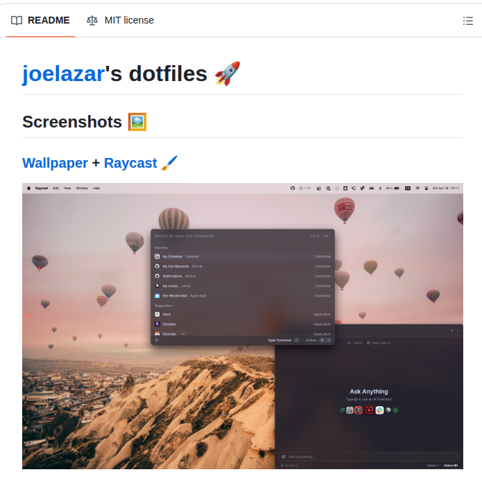 Joelazar Dotfiles screenshot