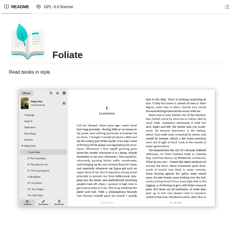Johnfactotum Foliate screenshot