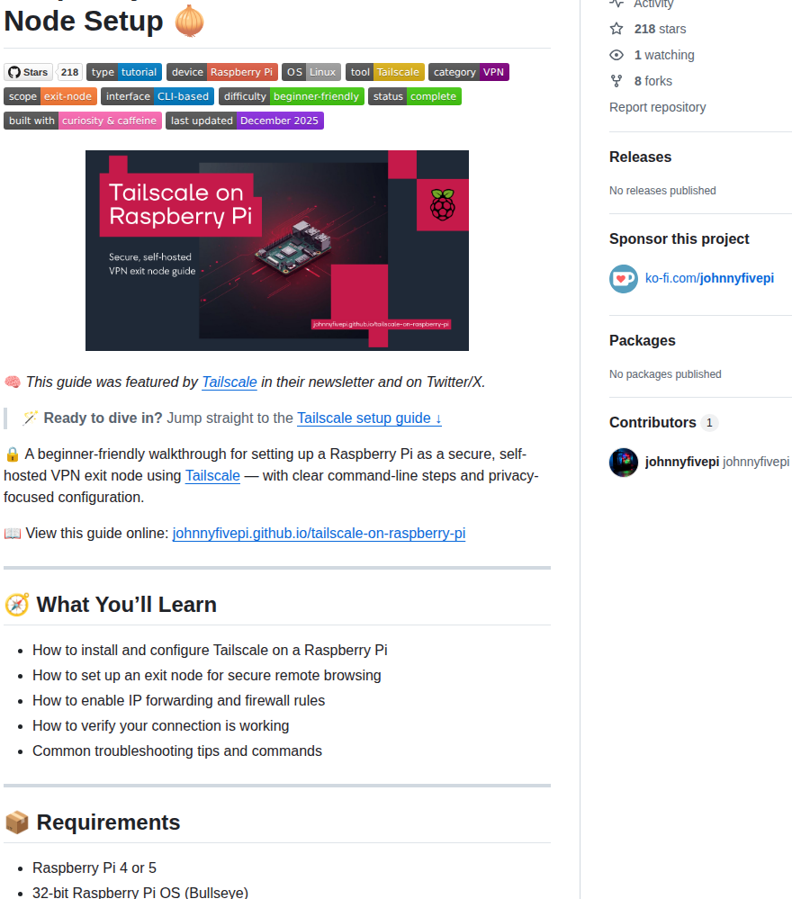 Johnnyfivepi Tailscale On Raspberry Pi screenshot