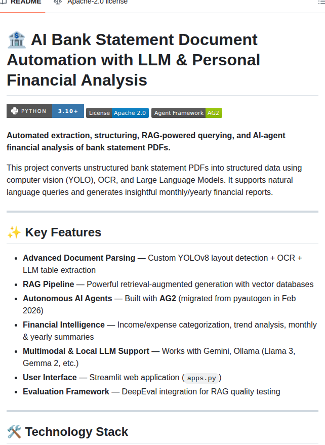Johnsonhk88 Ai Bank Statement Document Automation By Llm And Personal Finanical Analysis Prediction screenshot
