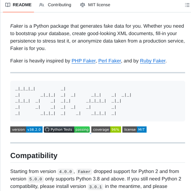Joke2k Faker screenshot