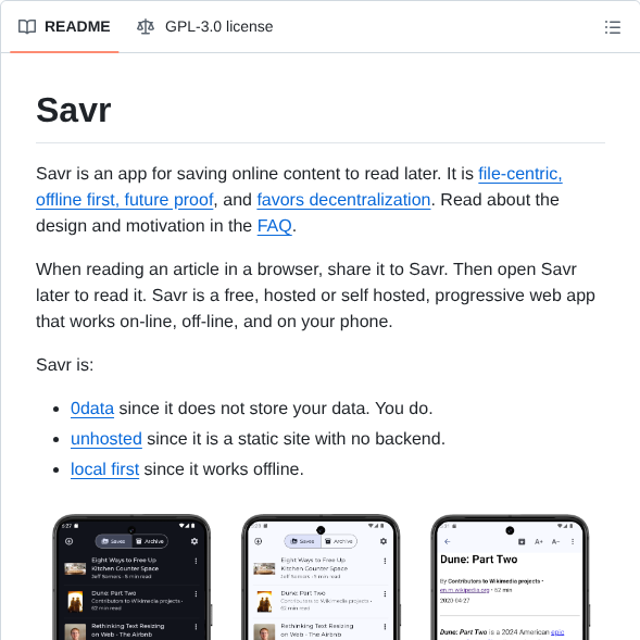 Jonocodes Savr screenshot