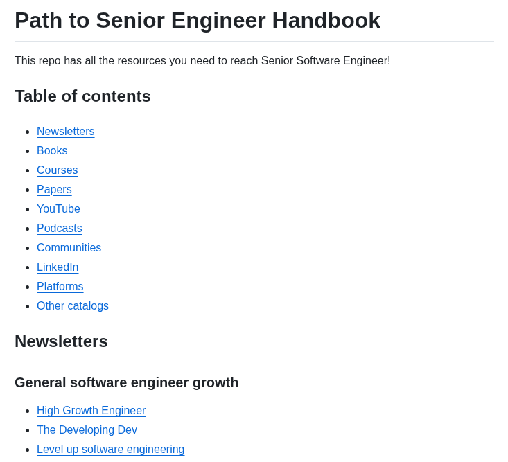 Jordan Cutler Path To Senior Engineer Handbook screenshot