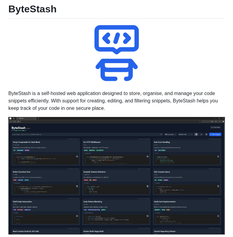 Jordan Dalby Bytestash screenshot