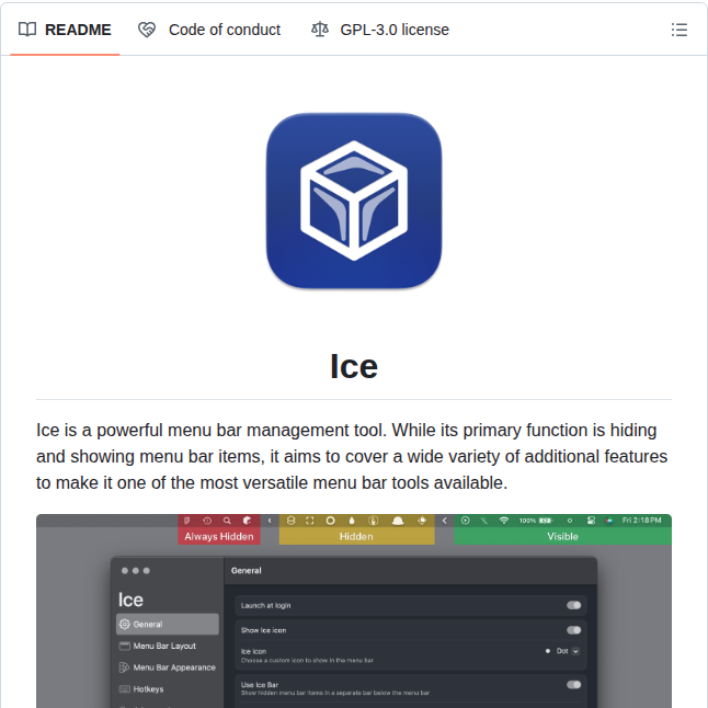 Jordanbaird Ice screenshot