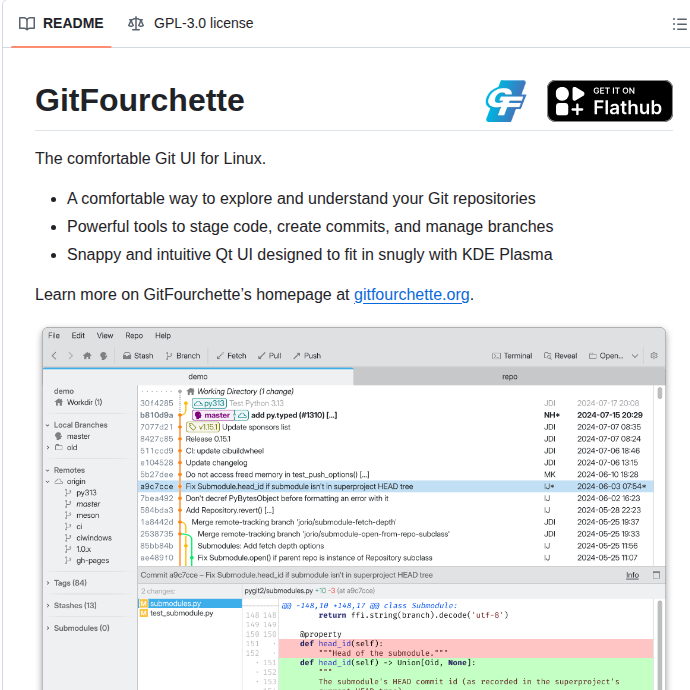 Jorio Gitfourchette screenshot