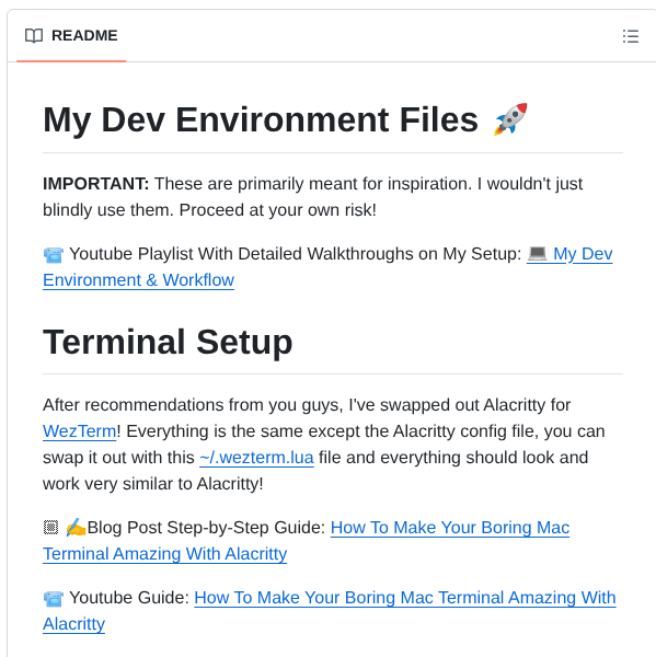 Josean Dev Dev Environment Files screenshot