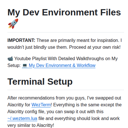 Josean Dev Dev Environment Files screenshot