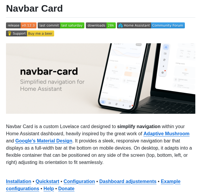 Joseluis9595 Lovelace Navbar Card screenshot