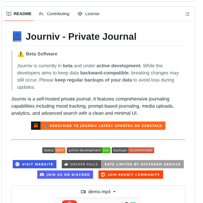 Journiv Journiv App screenshot