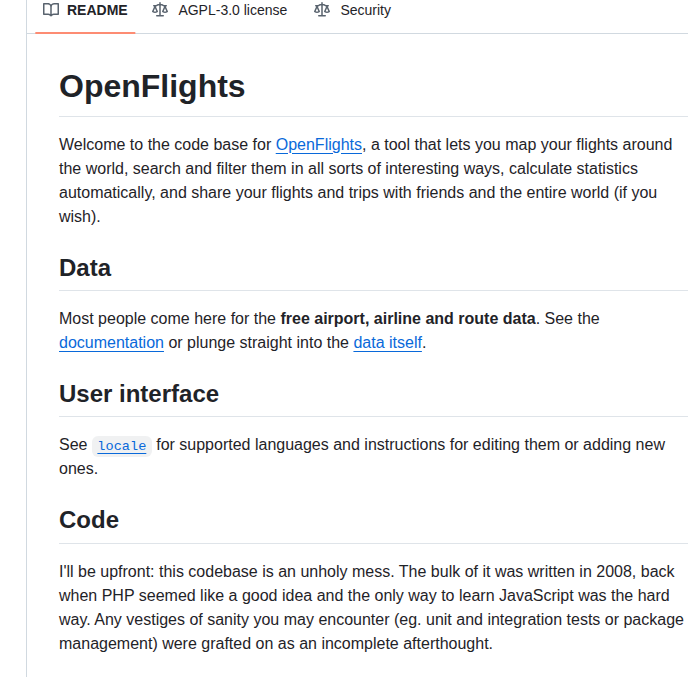 Jpatokal Openflights screenshot