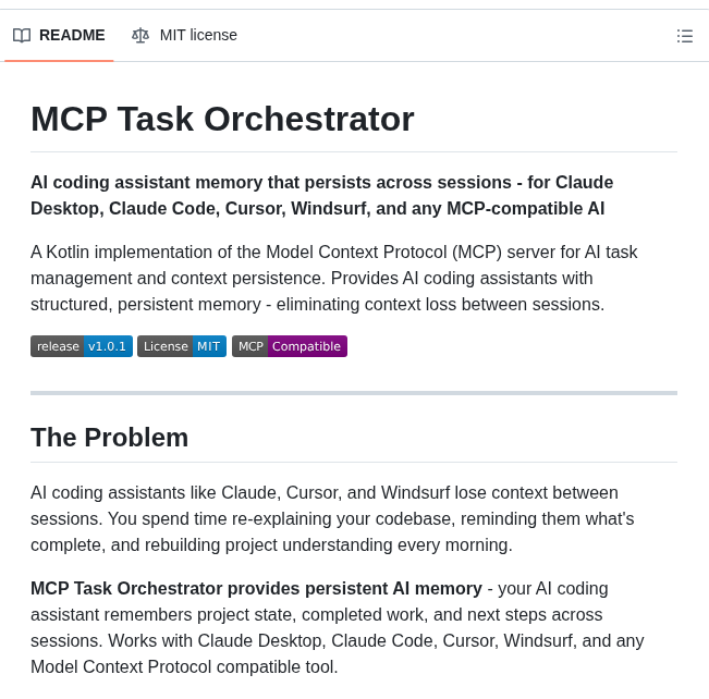 Jpicklyk Task Orchestrator screenshot