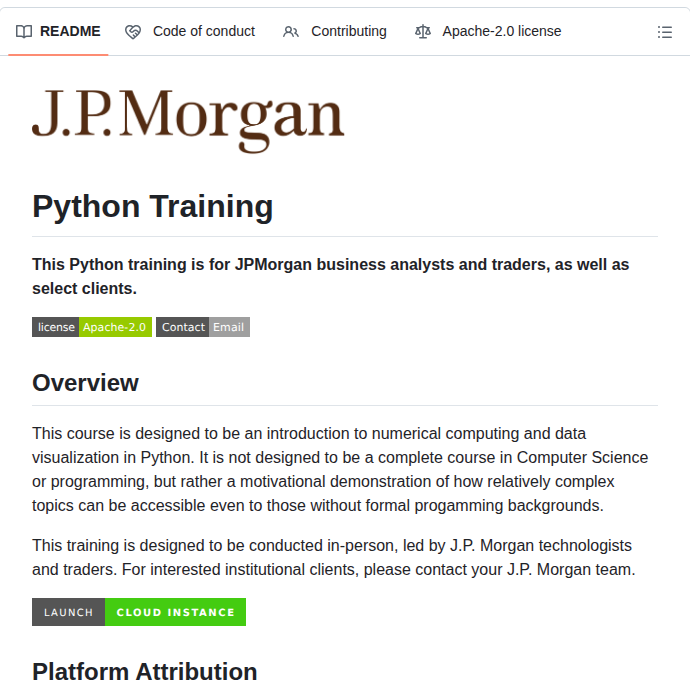 Jpmorganchase Python Training screenshot