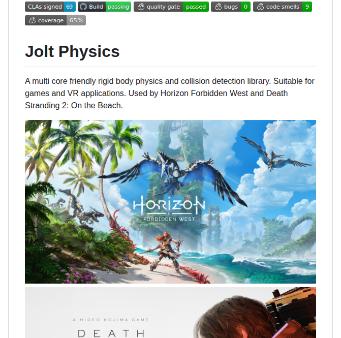 Jrouwe Joltphysics screenshot