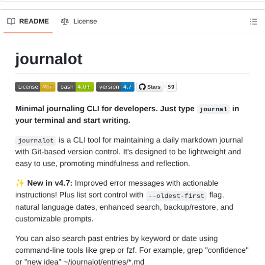 Jtaylortech Journalot screenshot