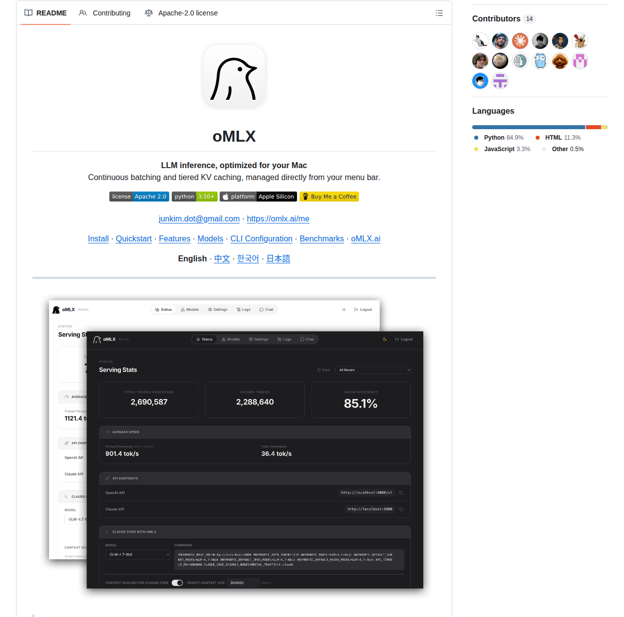 Jundot Omlx screenshot