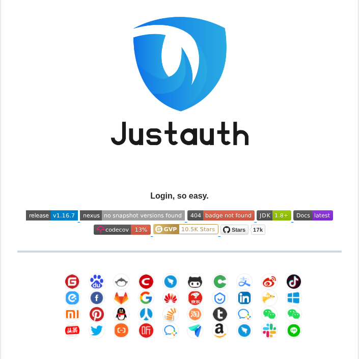 Justauth Justauth screenshot