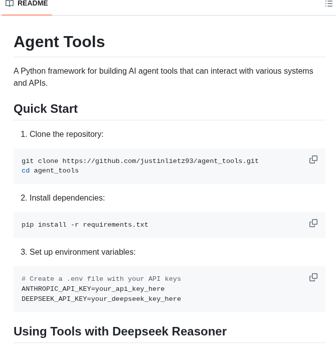 Justinlietz93 Agent_tools screenshot