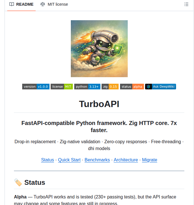 Justrach Turboapi screenshot