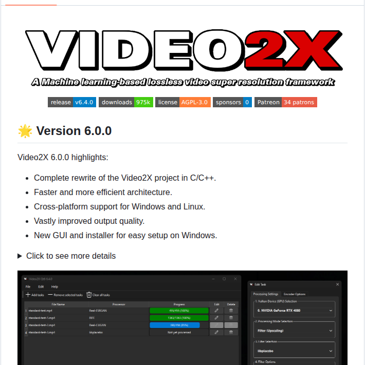 K4yt3x Video2x screenshot