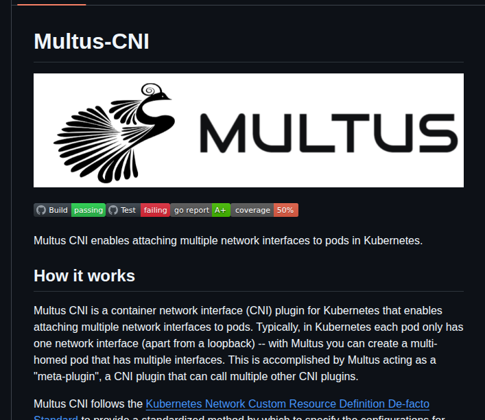 K8snetworkplumbingwg Multus Cni screenshot