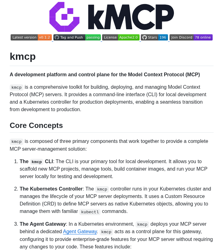 Kagent Dev Kmcp screenshot