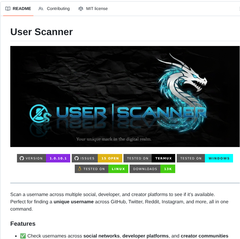 Kaifcodec User Scanner screenshot