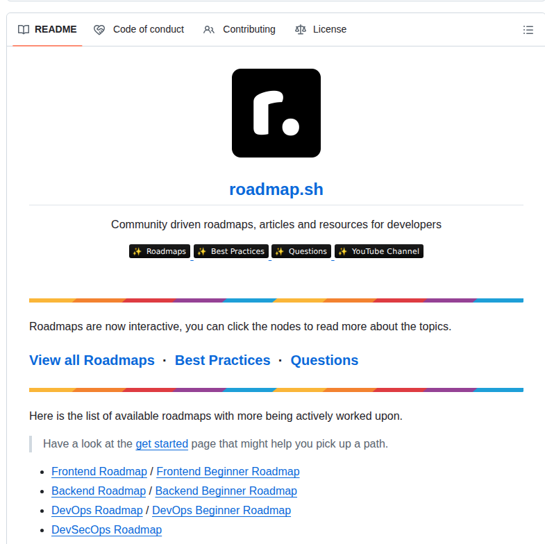 Kamranahmedse Developer Roadmap screenshot