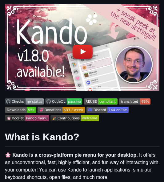 Kando Menu Kando screenshot